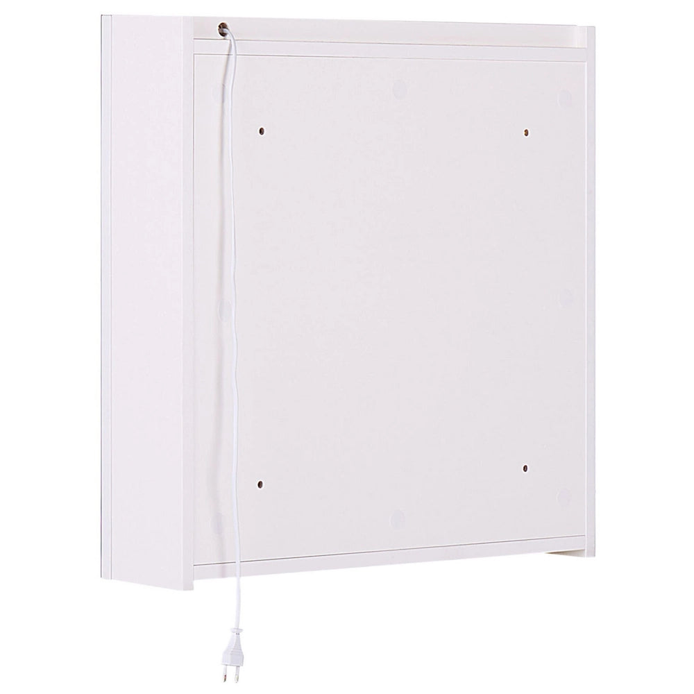 Armadietto a specchio per bagno in multistrato argento 60 x 60 cm Armadio pensile a 2 ante con luci a LED