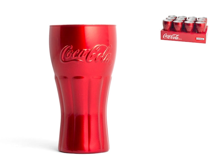 Bicchiere coca cola 6 pezzi in vetro colore rosso cl 37.- V4645