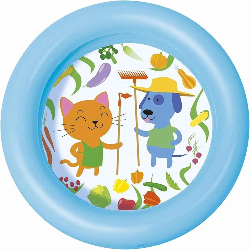 Trade Shop - Piscina Per Bambini 2 Anni+ Baby 2 Anelli Fondo Disegnato 61x15cm 2 Colori 51061 -