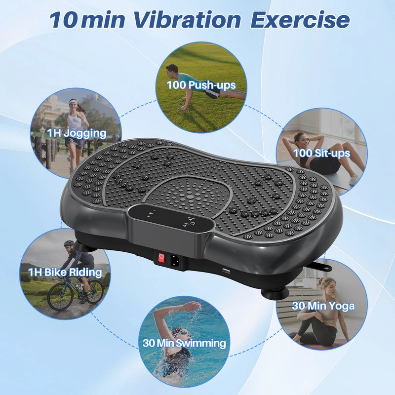 Piattaforma vibrante, attrezzatura per il fitness domestico  con altoparlante Bluetooth, 4 modalità di programmazione, carico massimo 150 kg