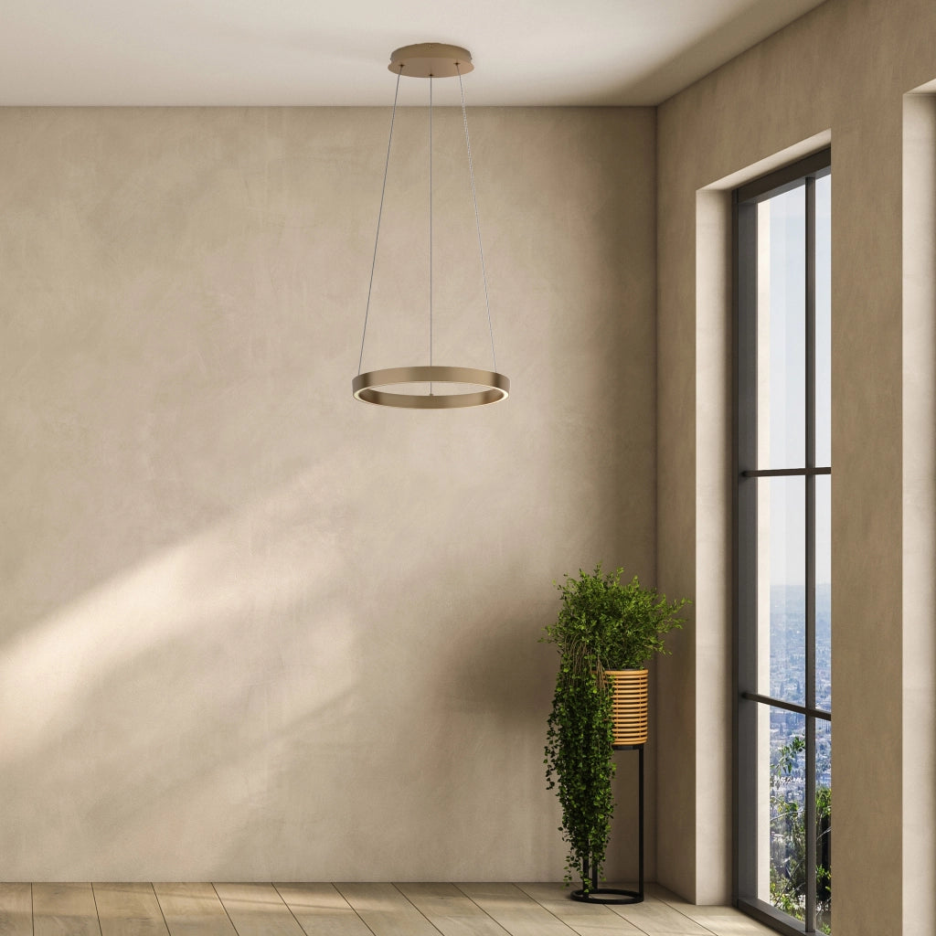Maytoni Lampadario Moderno Rim 1 luce LED integrato ottone alluminio