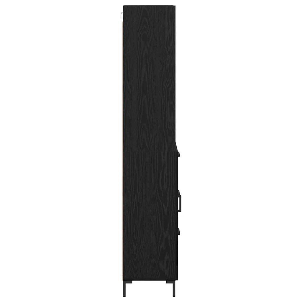 Credenza Rovere Nero 69,5 x 34 x 180 cm Legno multistrato