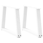 Set di 2 gambe per tavolino da caffè a forma di V 60 x 42-43,3 cm stabili moderne acciaio bianco 02_0056848