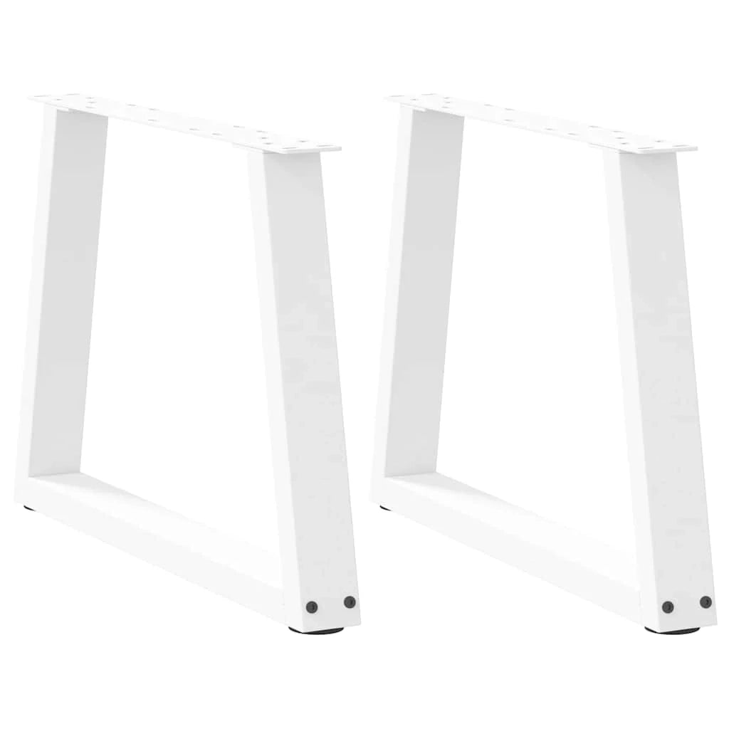 Set di 2 gambe per tavolino da caffè a forma di V 60 x 42-43,3 cm stabili moderne acciaio bianco 02_0056848