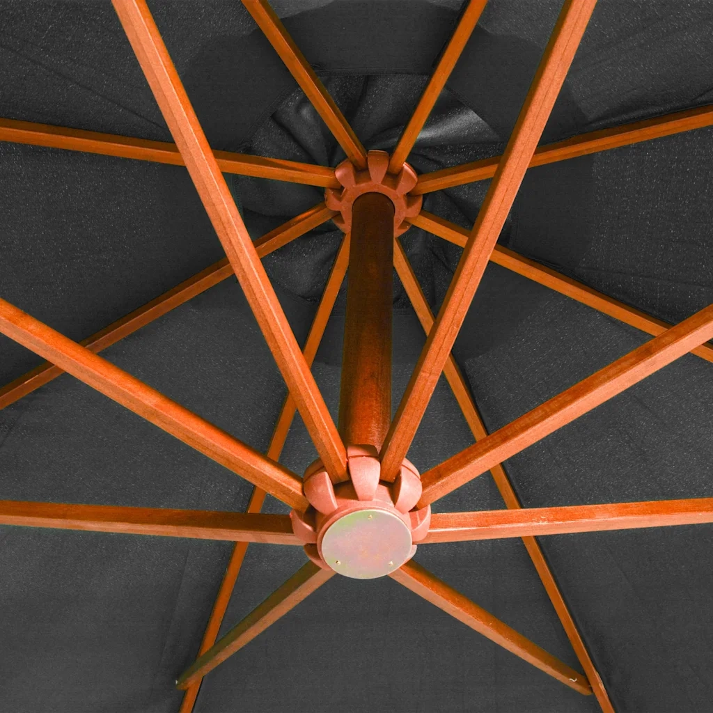 Ombrello | Parasolne a Sbalzo Antracite 3,5x2,9 m Palo in Abete Massello