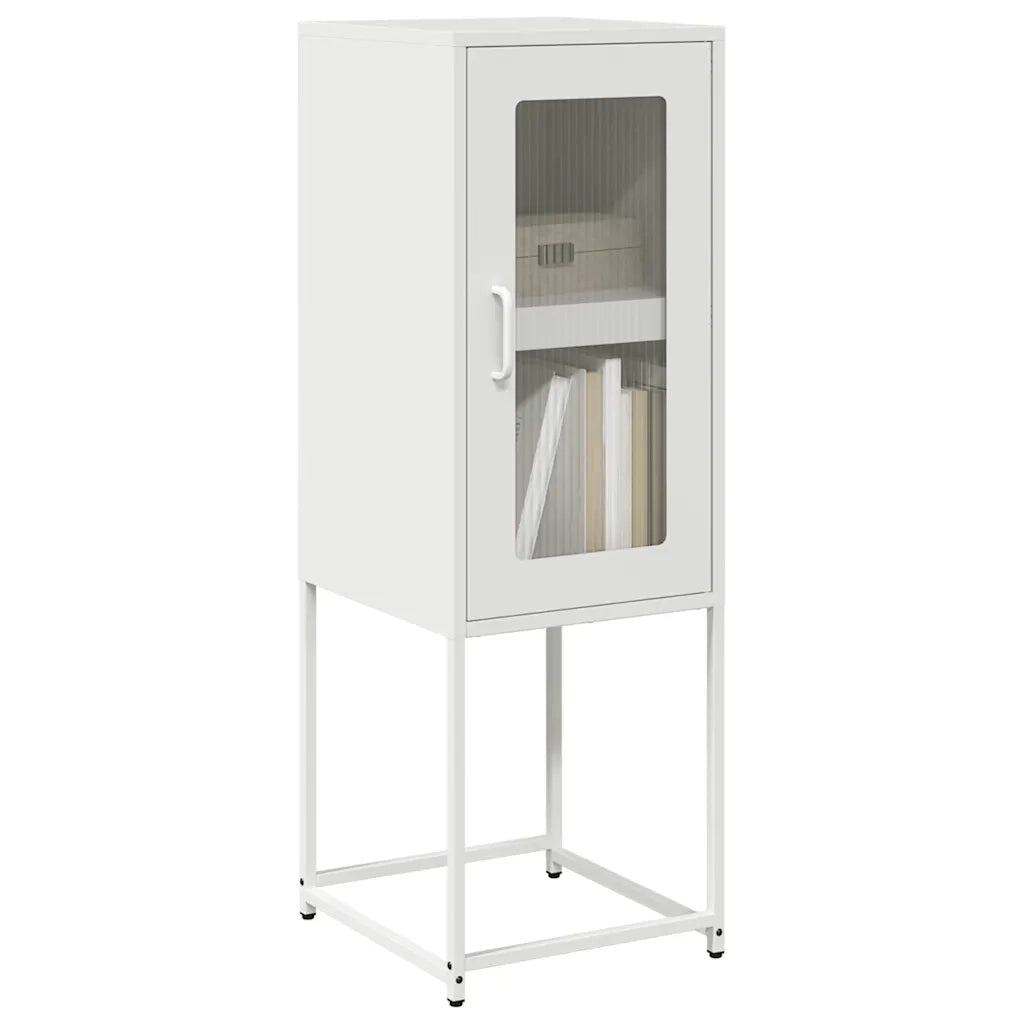 Credenza Bianca 36x39x107 cm in Acciaio Laminato a Freddo 853403