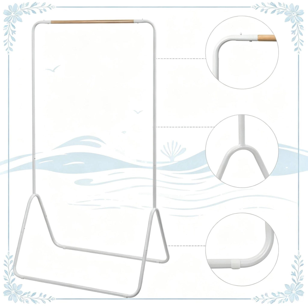 Appendiabiti multifunzione in metallo bianco 80x45x145 cm
