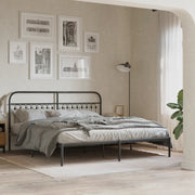 Giroletto con Testiera-Struttura Letto con testiera in Metallo Nero 183x213 cm 869180