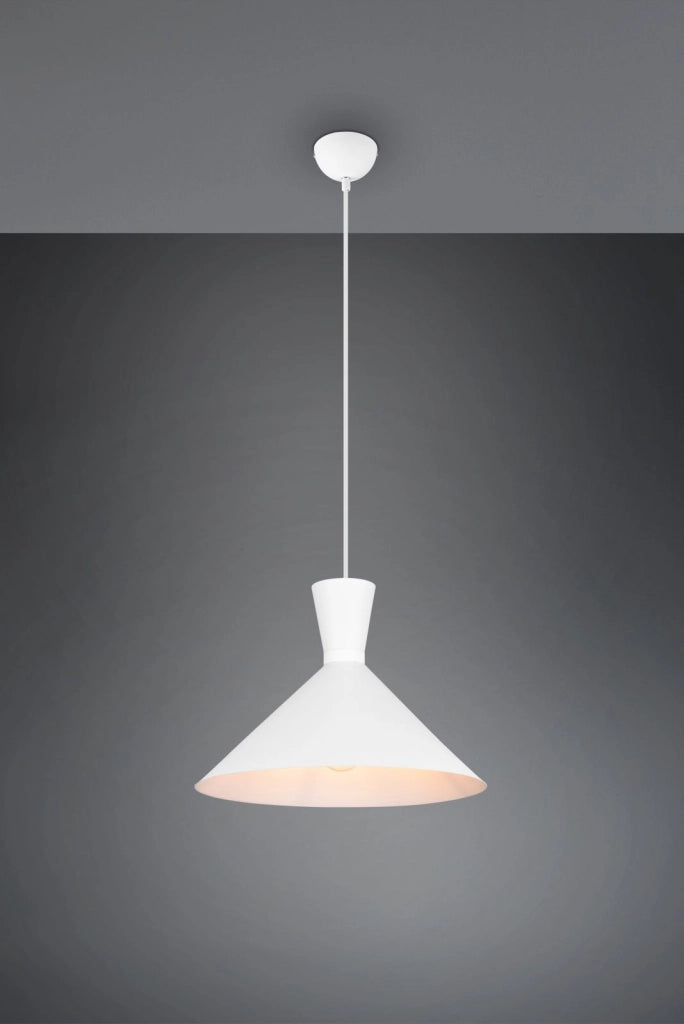 ENZO SOSPENSIONE DOPPIO CONO METALLO BIANCO D. 35CM 1 LUCE ATTACCO E27