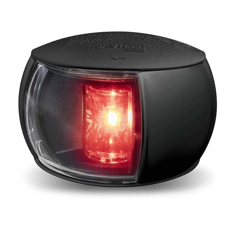 FANALE NERO LENTE TRASPARENTE ROSSO NAVILED LIGHTS WITH TRANSPARENT LENS BLACK - STRAIGHT/GREEN