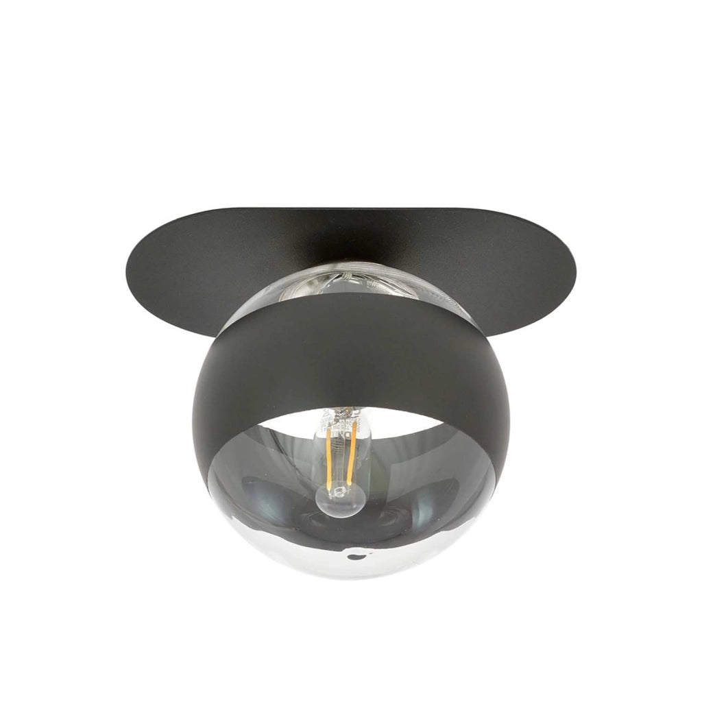 Plafoniera Minimal Teia Acciaio Nero 1 Luce E14 Ip20