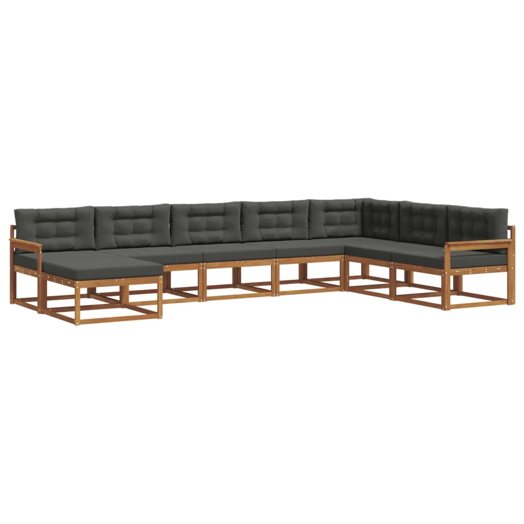 Set di divani da esterno con cuscino 8 pcs Naturale e Antracite