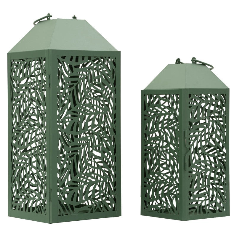 Lanterne Carving Coppia cm 17,8x17,8x44-13,8x13,8x34