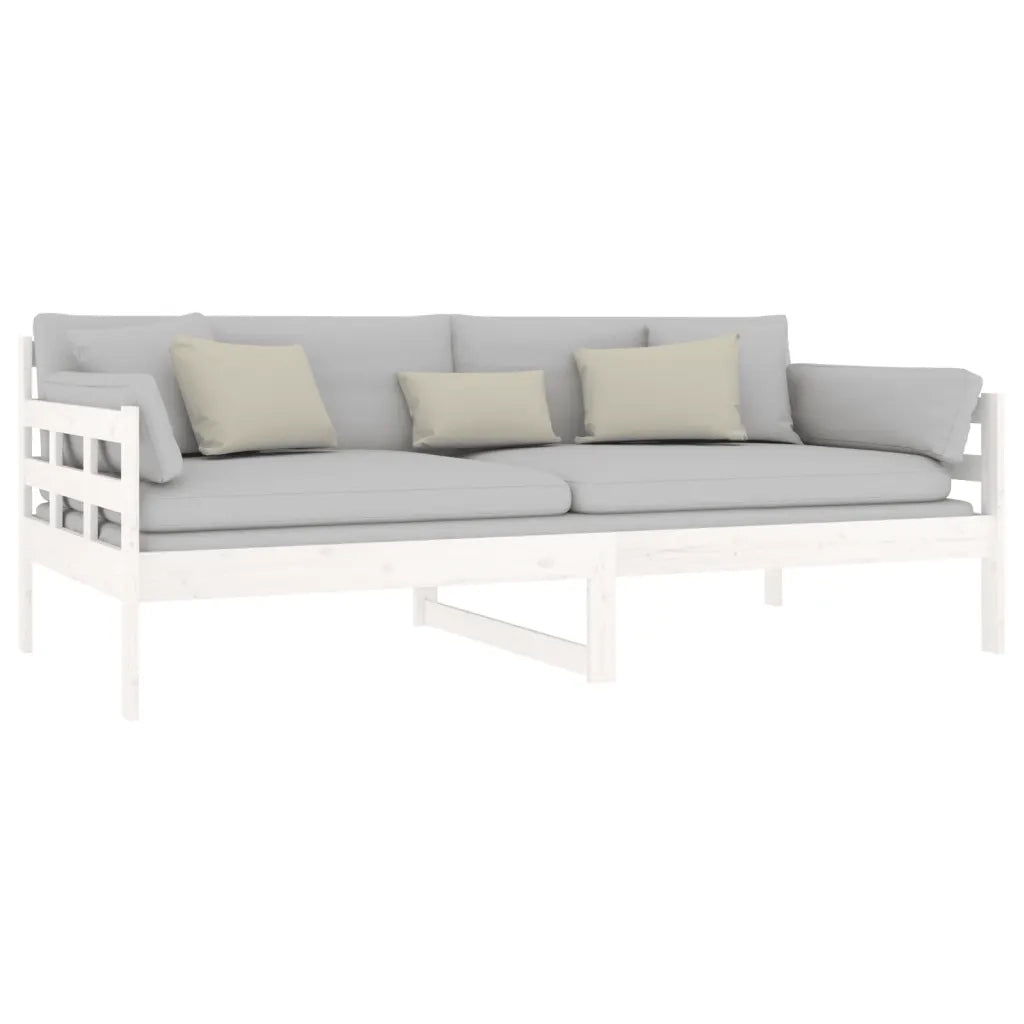 Letto singolo | Letto per adulti | Dormeuse Bianca in Legno Massello di Pino 90x190 cm