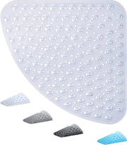 Mat per doccia in PVC 54x54cm con funzionalità antiscivolo per doccia angolare, mat per pavimento doccia con funzione di aspirazione rapida, lavabile in macchina, con chiusura a molla - Bianco