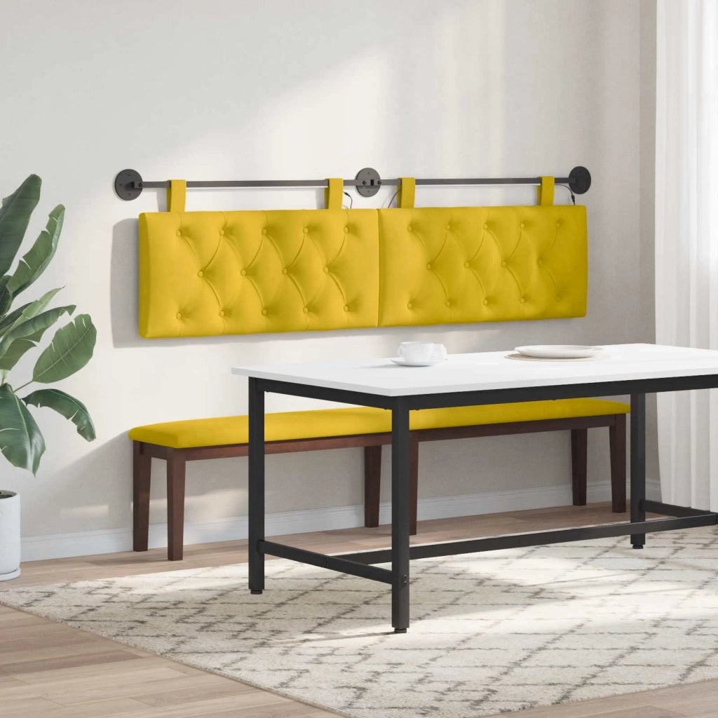 Testiera sospesa Con luce LED Giallo Velluto
