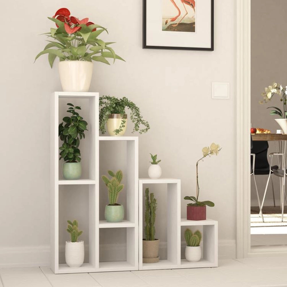 Supporto Espositore per Piante Bianco Scaffalatura Salvaspazio Componibile