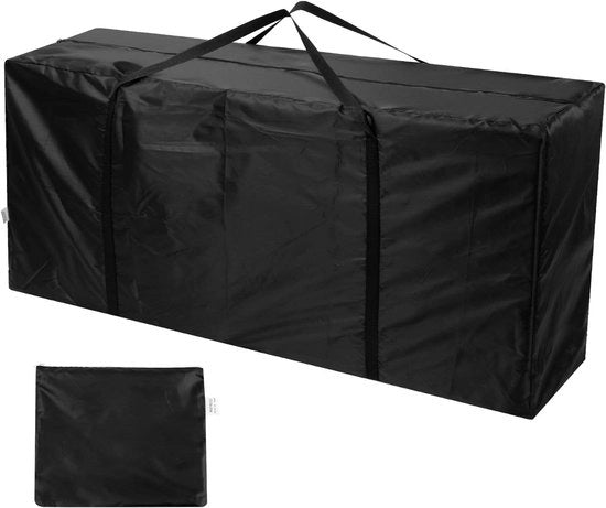 Tas per cuscini acqua resistente nero con maniglie 122 x 40 x 55 cm