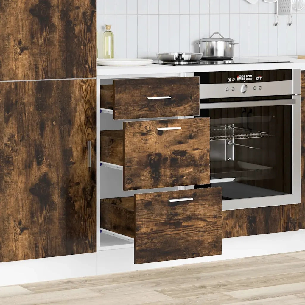 vidaXL Armadio Inferiore “Lyon” Rovere Fumo 40x46x81,5cm