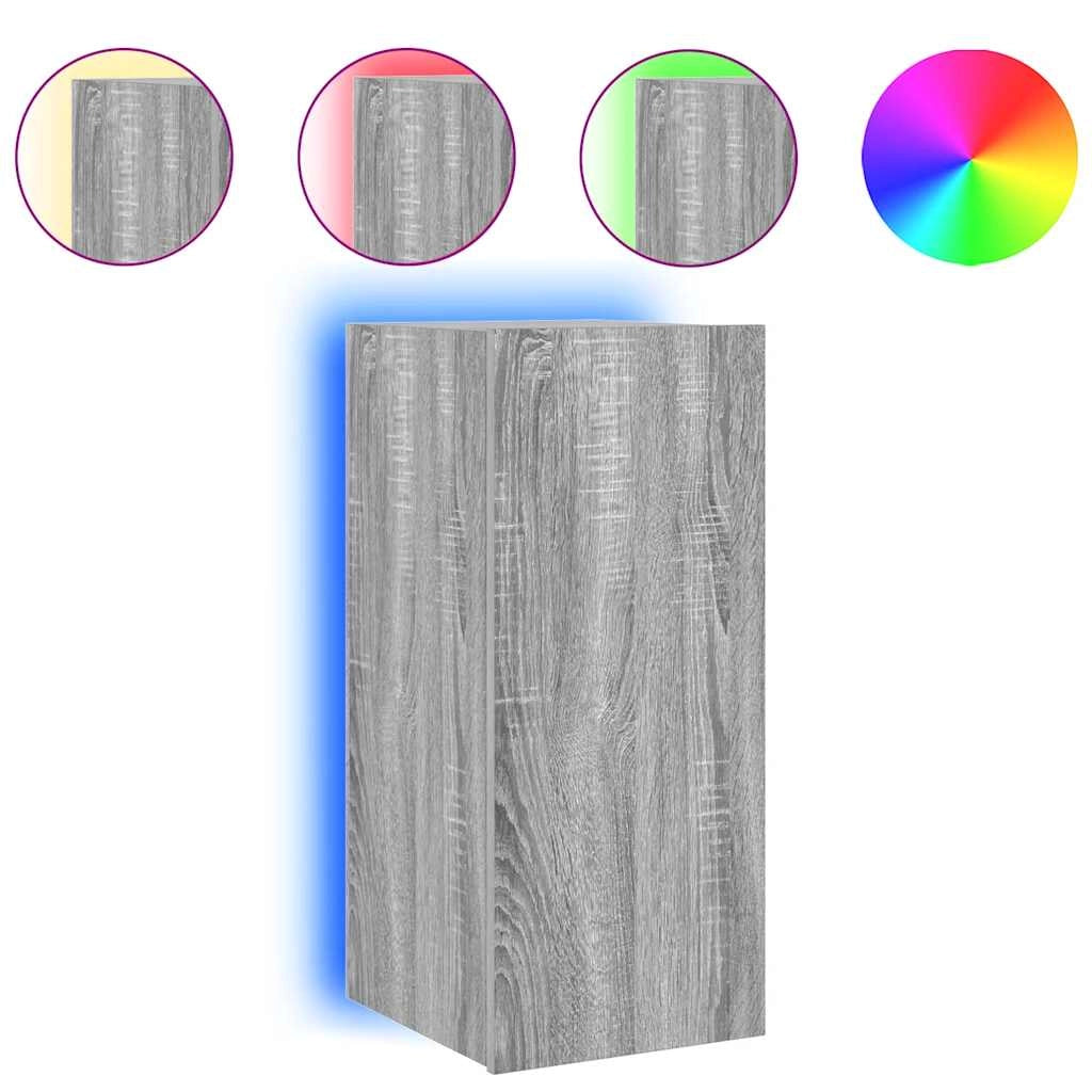 Mobile TV a Parete con Luci LED Grigio Sonoma 30,5x35x70 cmcod mxl 86194