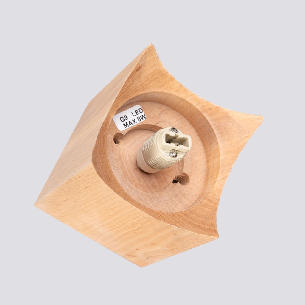 Plafoniera scandinava legno/vetro sfera G9 Pure Lume