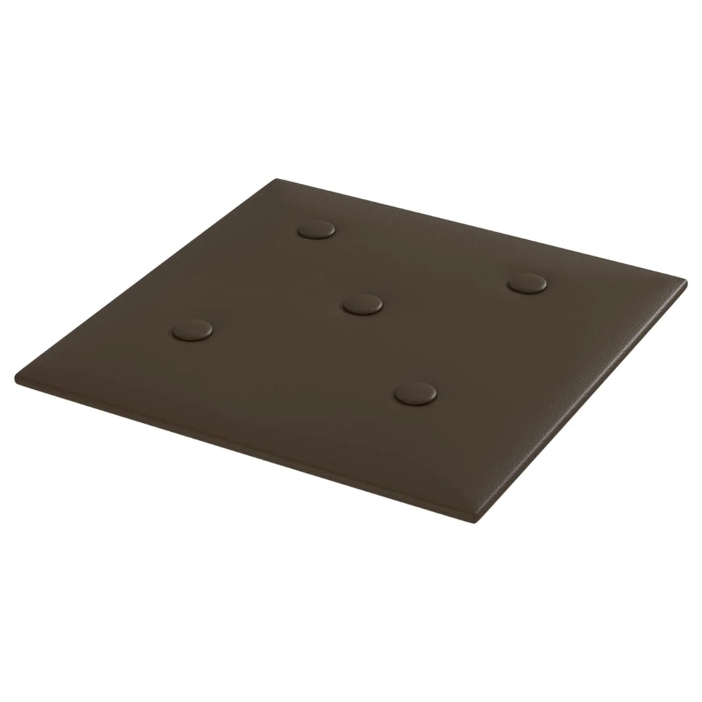 Testiera da Parete 12 pcs Marrone 30 x 30 cm Pelle Sintetica 42046514