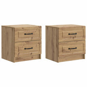 Armadio da Notte 2 pcs Rovere Artigianale 43 x 34,5 x 44,5 cm
