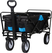 Carrello Opvougbile con Spazio di Stoccaggio Ampio - Ruote Giranti a 180° - Ideale per Vacanze e Spese - Nero e Blu Turquoise