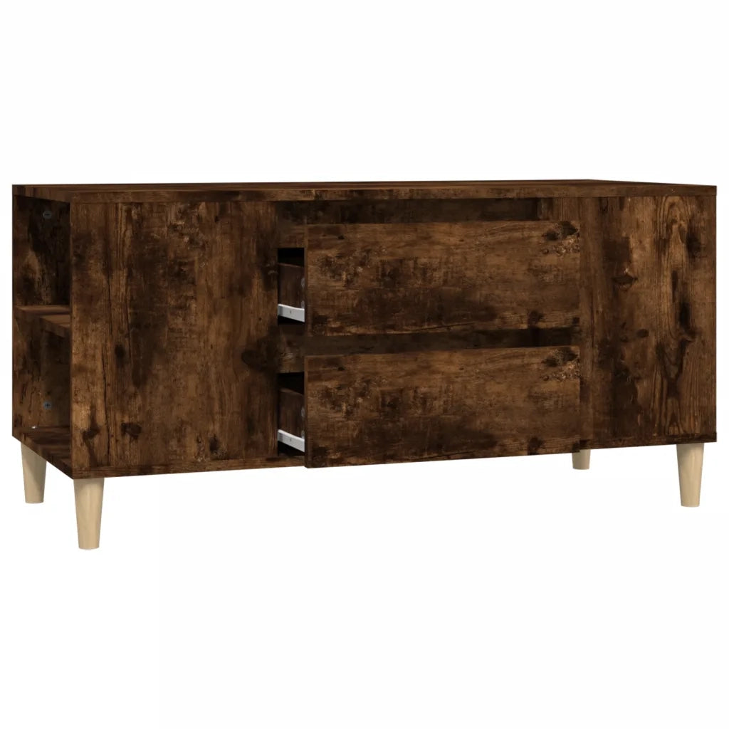 Mobile Porta TV Rovere Fumo 102x44,5x50 cm in Legno Multistrato 819601