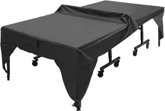 Tavolo da ping pong all'aperto - Dimensioni 110,2x60,2x28,7in - Chiusura robusta - Telaio in poliestere argentato