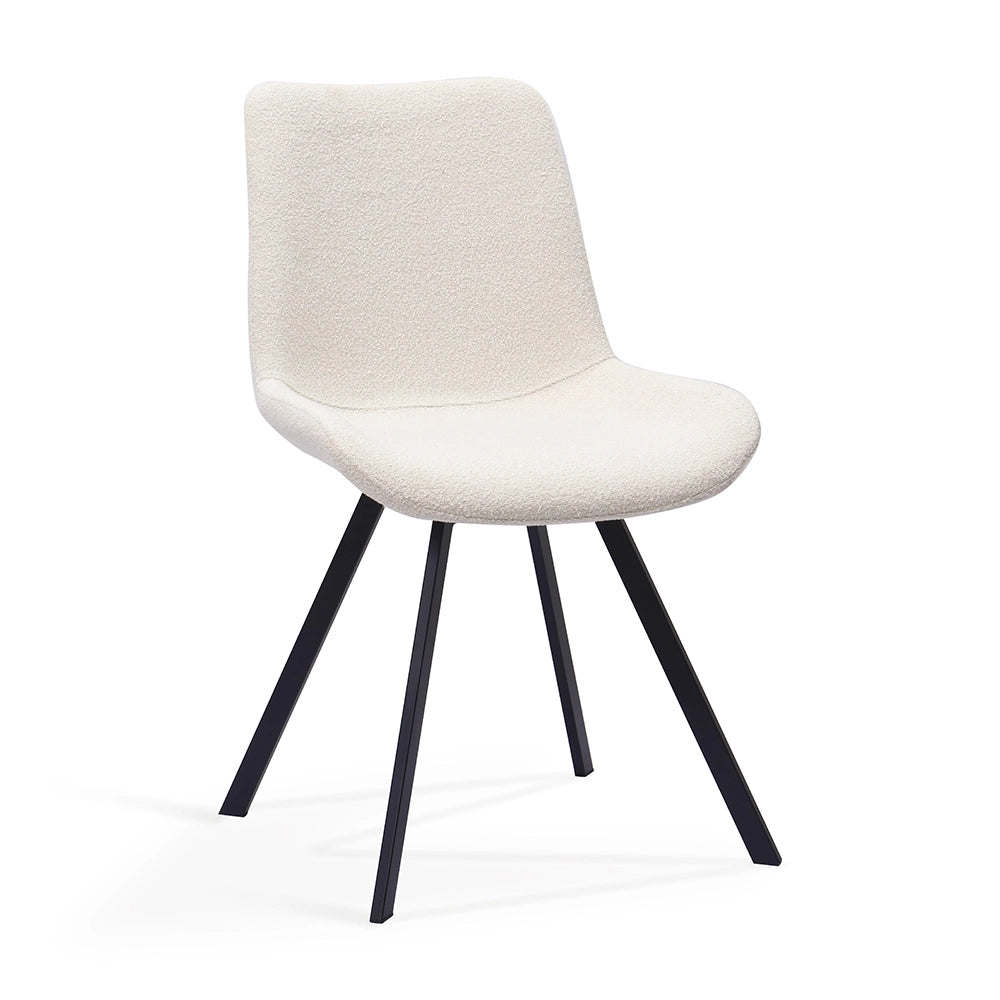 Sedia da pranzo girevole moderna - Xylo - Set di 2 - Rivestimento in tessuto e gambe in metallo