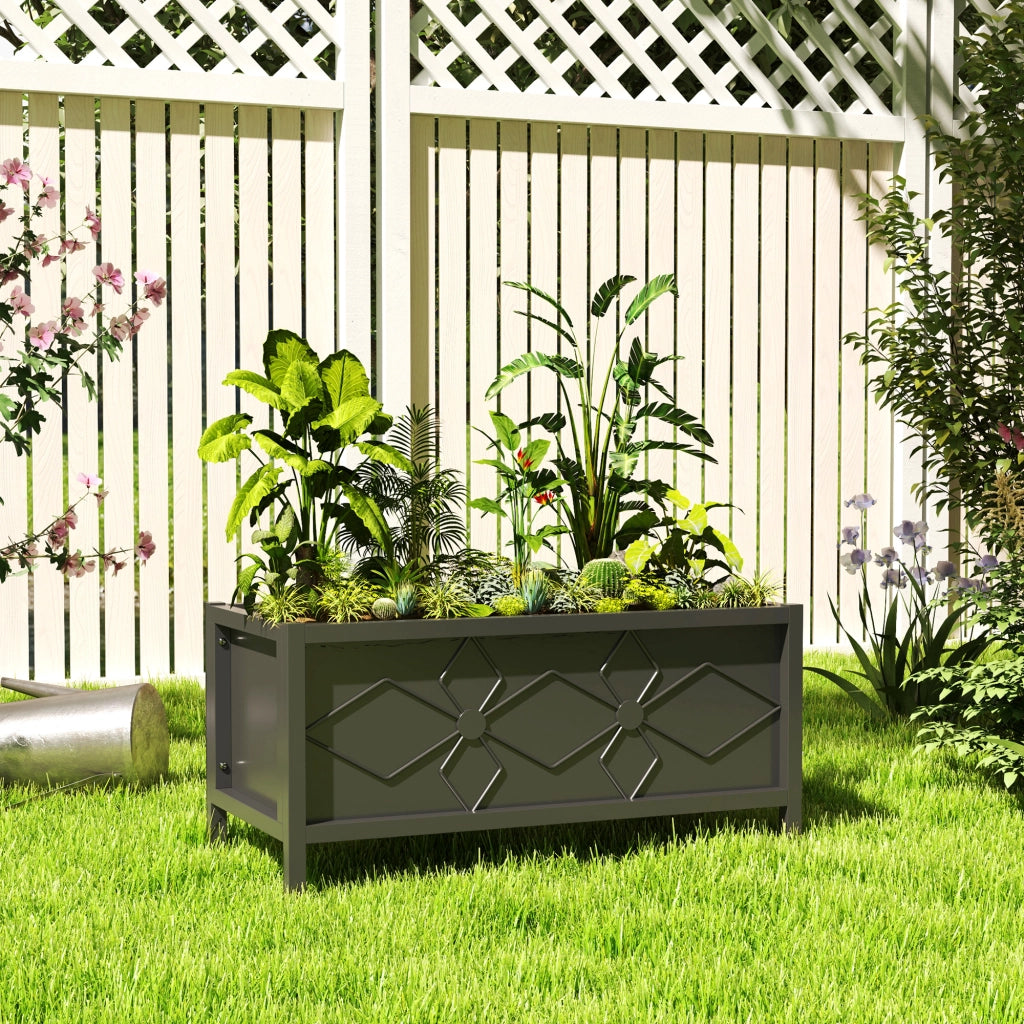 Jardiniere Rialzata Esterno ¨C zephmum ¨C Rettangolare Nero 80x40x38