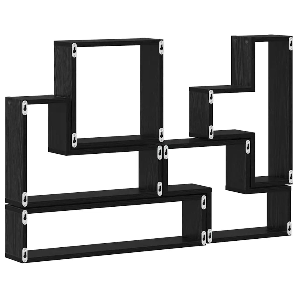 Scaffale da parete Rovere Nero 96 x 12 x 64 cm 879641