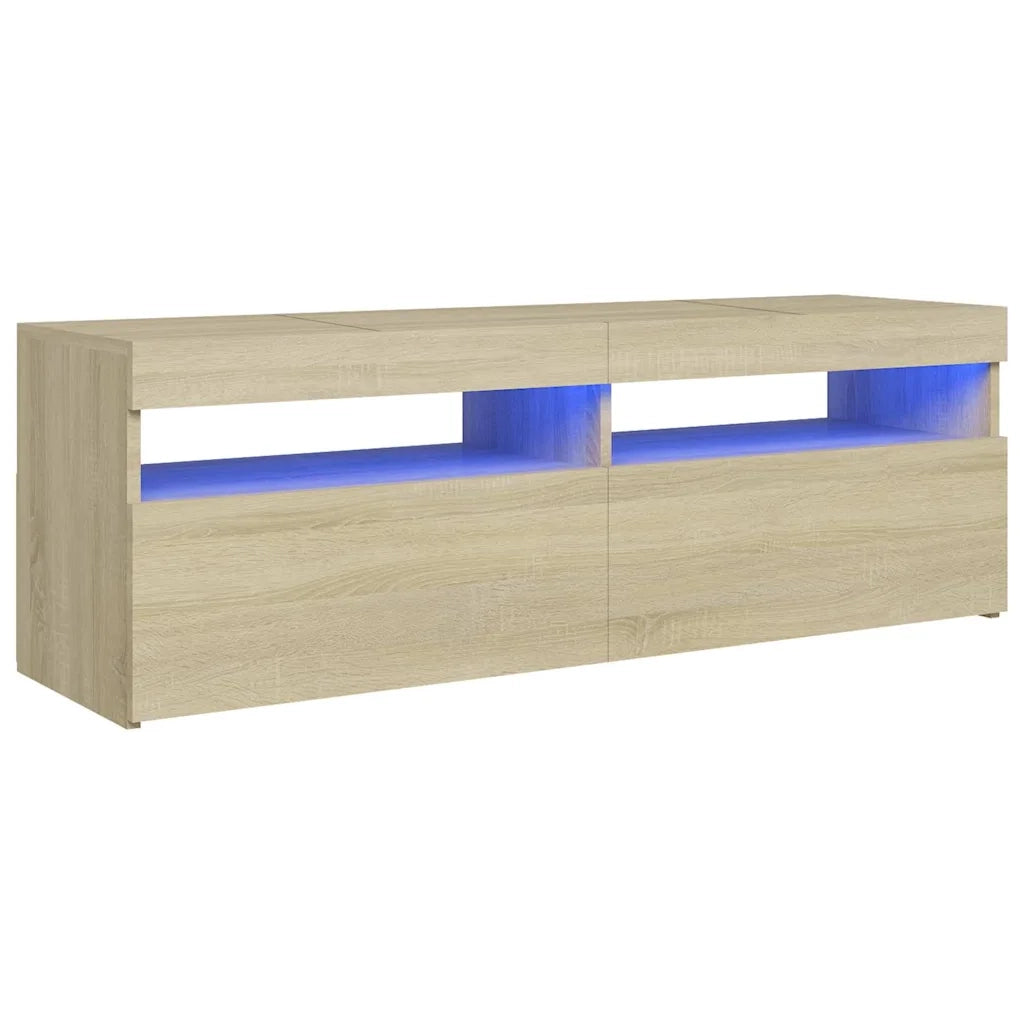 Mobile Porta TV con Luci LED Rovere Sonoma 120x35x40 cm 804376