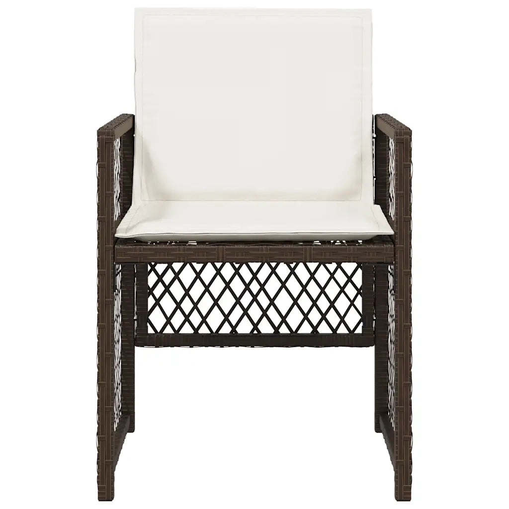 Sedie da Giardino con Cuscini 4 pz | Sedie da Esterno Marroni in Polyrattan