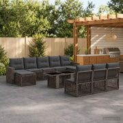 Set Divano da Giardino 11 pz Grigio e Grigio Scuro polyrattan 3436847