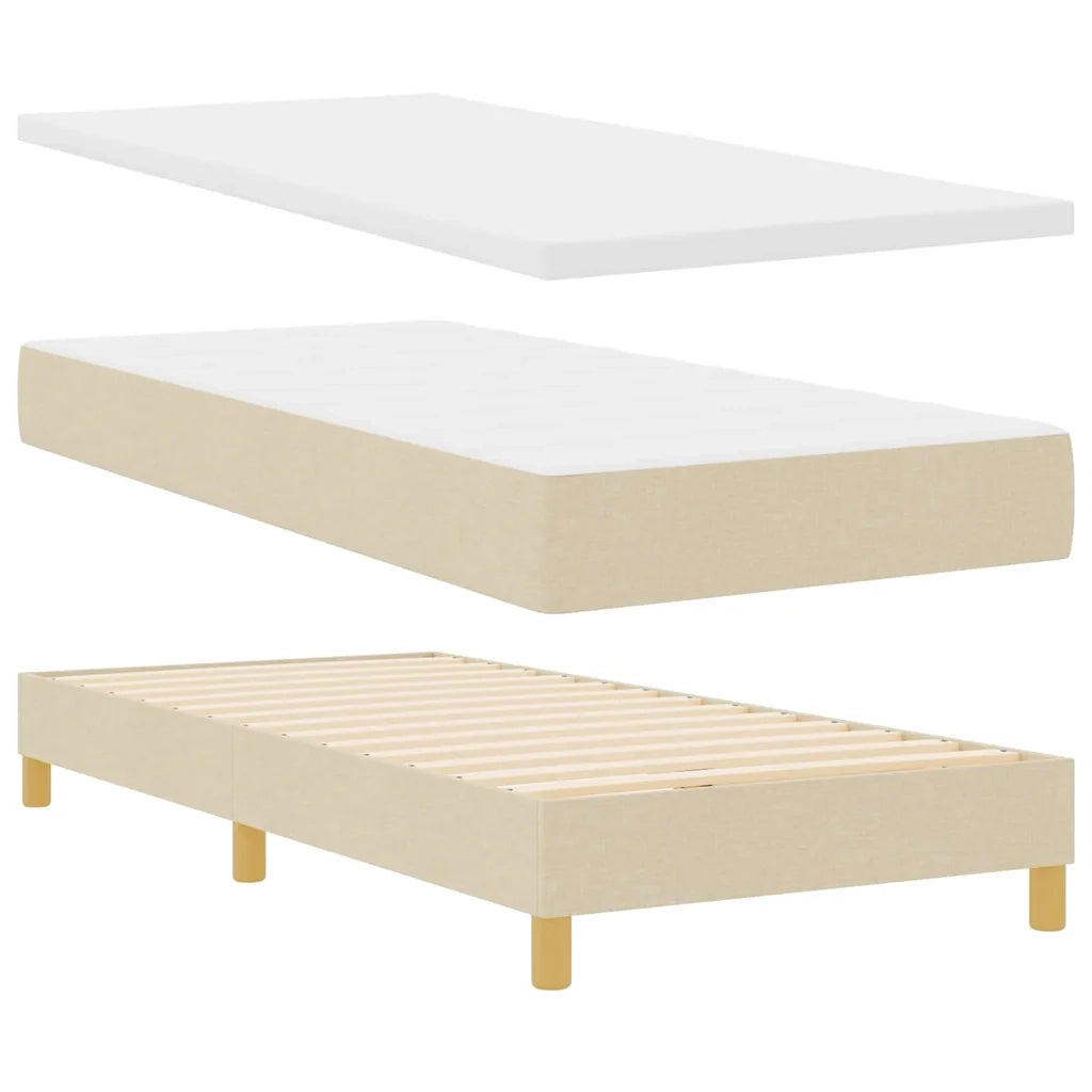 Letto a Sorgente LED con materasso Crema 80 x 200 cm Tessuto 3342399