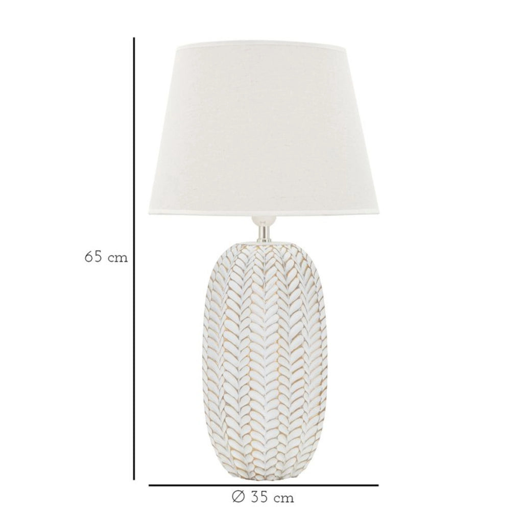 Lampada da Tavolo MF161, Bianco, Poliresina, 35x35x65 cm, Seven Design