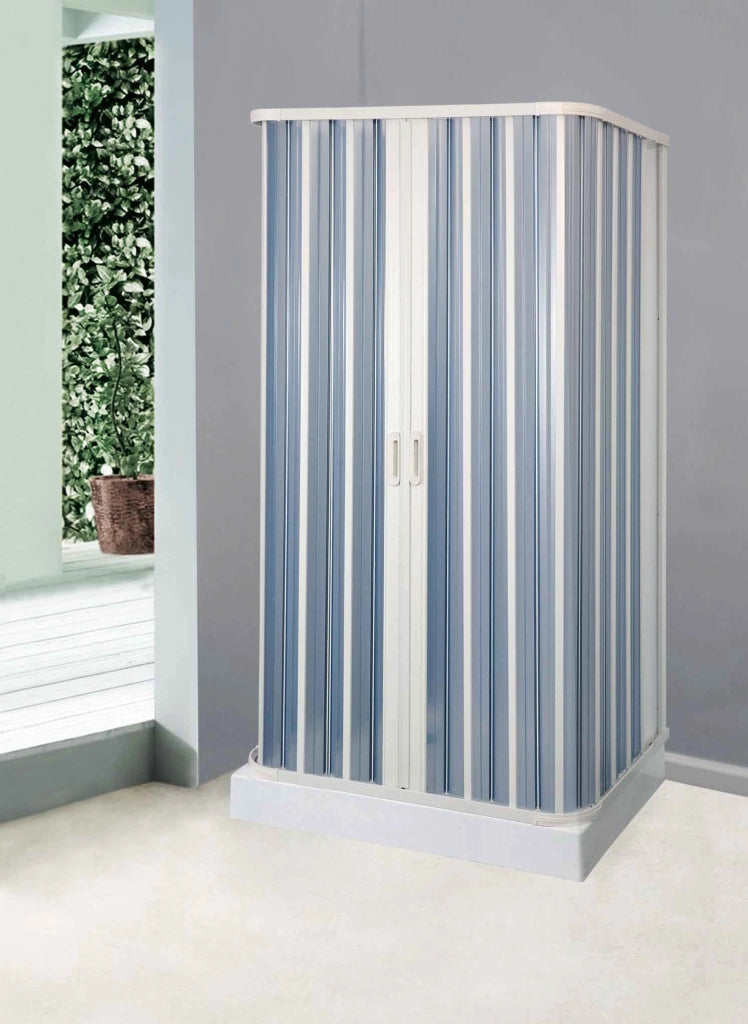 Box Doccia a soffietto a 3 lati cm 80 x 90 x 80 - H.184 - con apertura RIDUCIBILE - CR