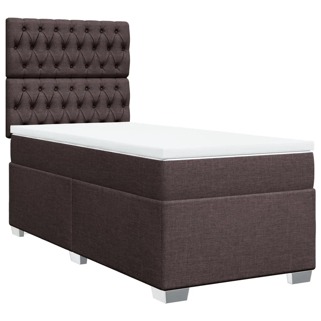 Giroletto a Molle con Materasso Marrone Scuro 90x190cm Tessuto 3292653