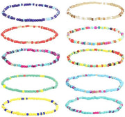Set di Anklet Boho - 10 pezzi - Anklet adattabile - Anklet a strati - Accessori per il mare - Manufatti a mano - Anklet
