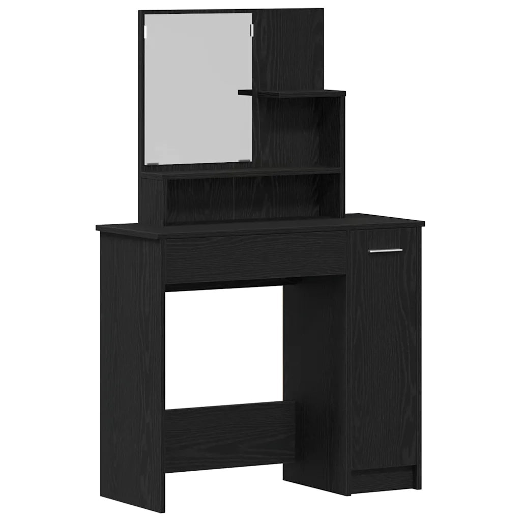 Tavolo da Trucco con cassetto Rovere Nero 86,5 x 35 x 136 cm 862783