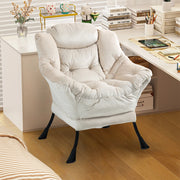 Poltrona relax in metallo con tasca laterale, colore khaki, facile da montare