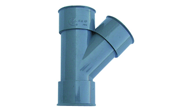 DERIVAZIONE 45  ° FF PVC GRIGIO- Diam. 40- senza- pezzi 1