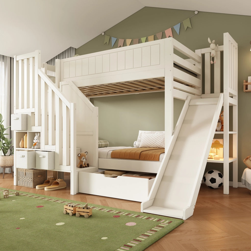 letto a castello legno bianco 90 x 200 cm