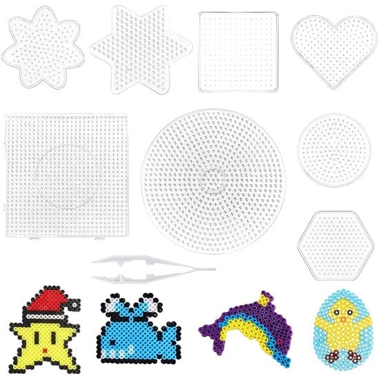 8 pezzi di piastre di stiro trasparenti, piastre di stiro in plastica 5 mm, piastre di stiro, grandi matassini per stiro, accessori per il fai da te, matassini per stiro, pezzi di stiro per grande matassino.