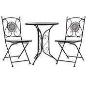 Set BistrÃ² 3 pz con Mosaico in Ceramica Grigio  cod mxl 44751