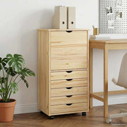 Mobile con Ruote 53 x 39 x 103 cm Legno di Pino Massello 42032395