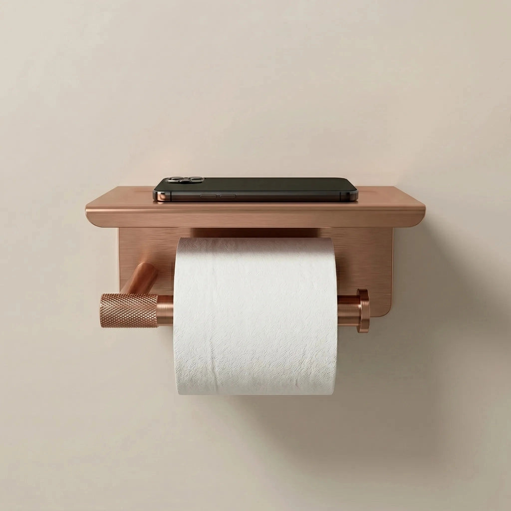 Portarotolo Con Ripiano 6613 Modern Copper Brush