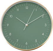 Orologio da Parete Grande con Orologio Silenzioso, Design Moderno, Decorazione per Cucina, Camera da Bambini, Salotto, Verde e Oro
